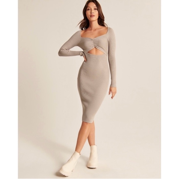 Abercrombie & Fitch Dresses & Skirts - NEW Abercrombie & Fitch Cinched Front Cutout Midi
Sweater Dress
